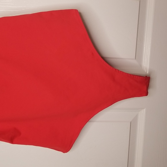 Lulus Womens Red Sleeveless Ruffle Neck Bodysuit Top - Picture 4 of 15